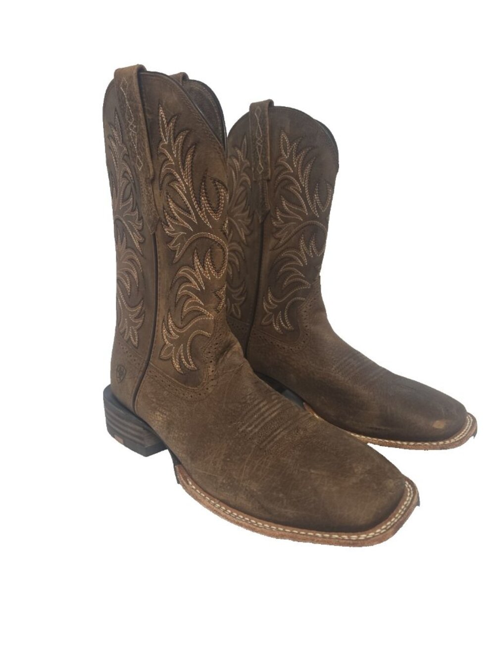 Ariat Men's Oakwood Distressed Soft Toe Western Broad Toe Boot Brown Size 9D